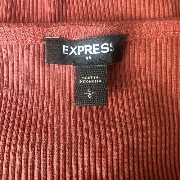 Express Pink Fitted Ribbed Tank Top - Picture 5 of 6